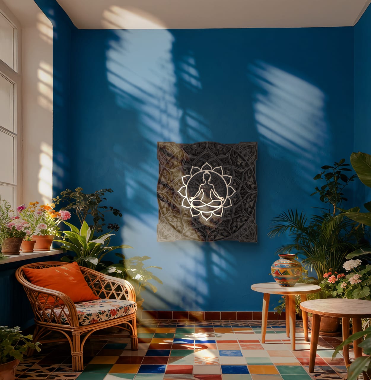 Zen Aura – Meditative Wooden Mandala Wall Art
