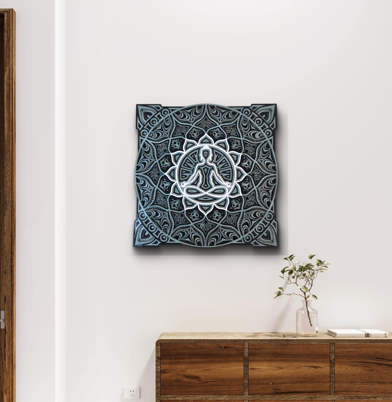 Zen Aura – Meditative Wooden Mandala Wall Art