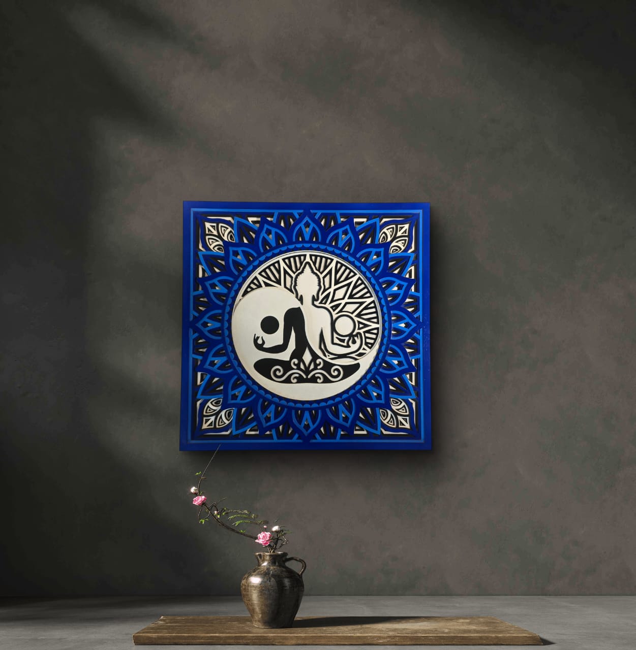 Tatva Harmony – Yin Yang Buddha Wooden Mandala Wall Art