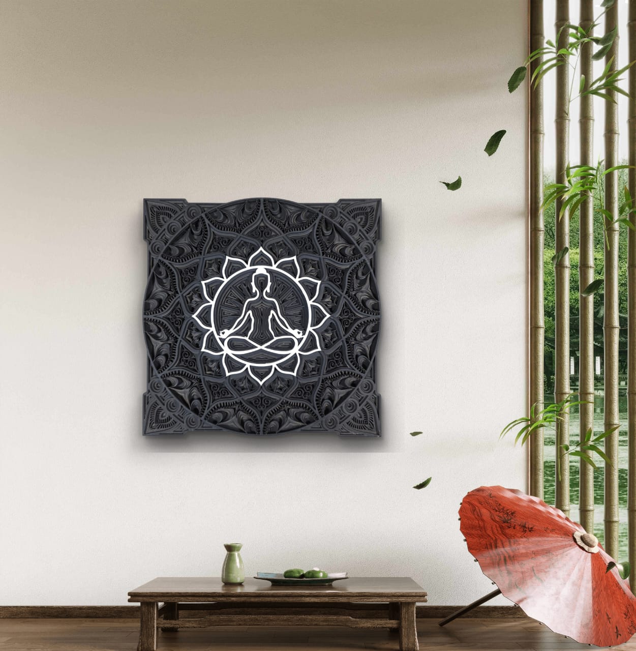 Zen Aura – Meditative Wooden Mandala Wall Art