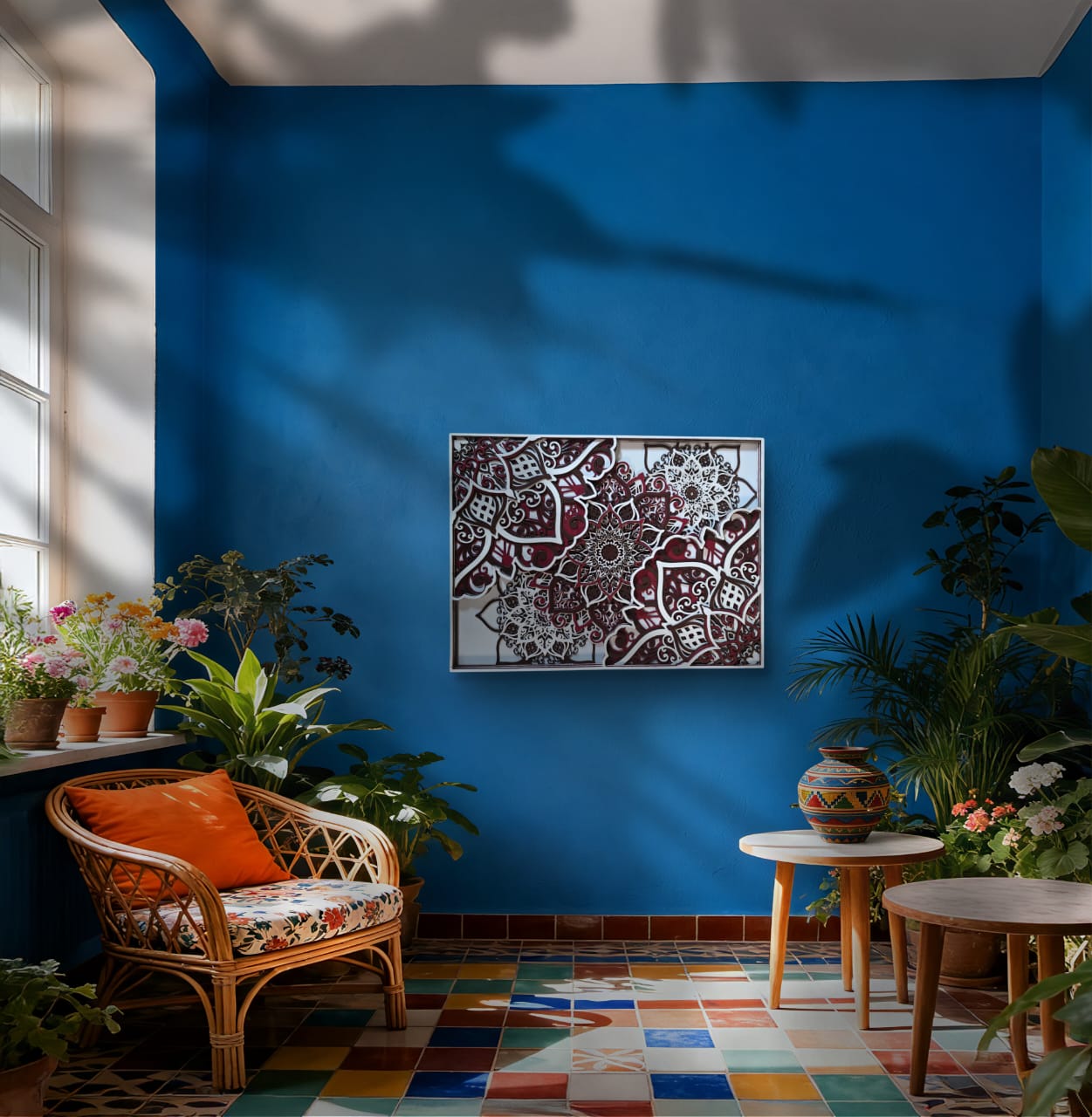 Rangmaya layered 3D mandala wall art with intricate decorative cutwork