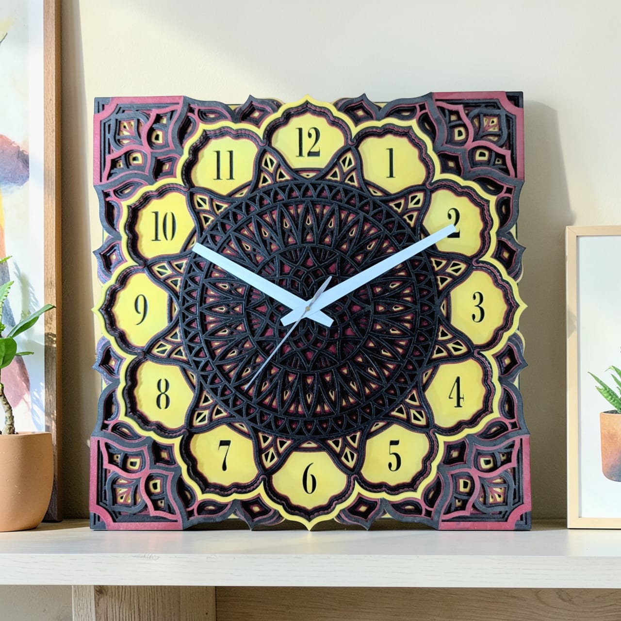 Eternal Mandala Wall Clock handcrafted mandala wall decor