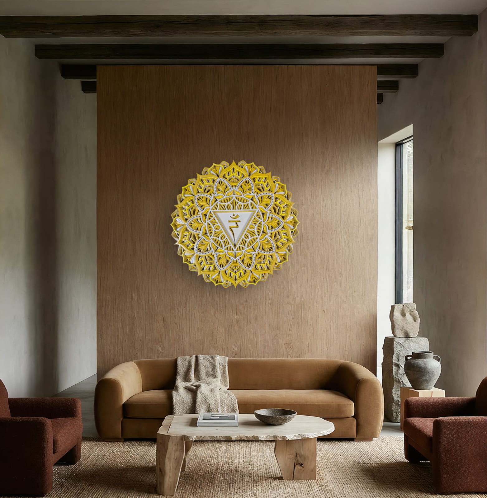 Golden Chakra Mandala Wall Decor (Manipura)