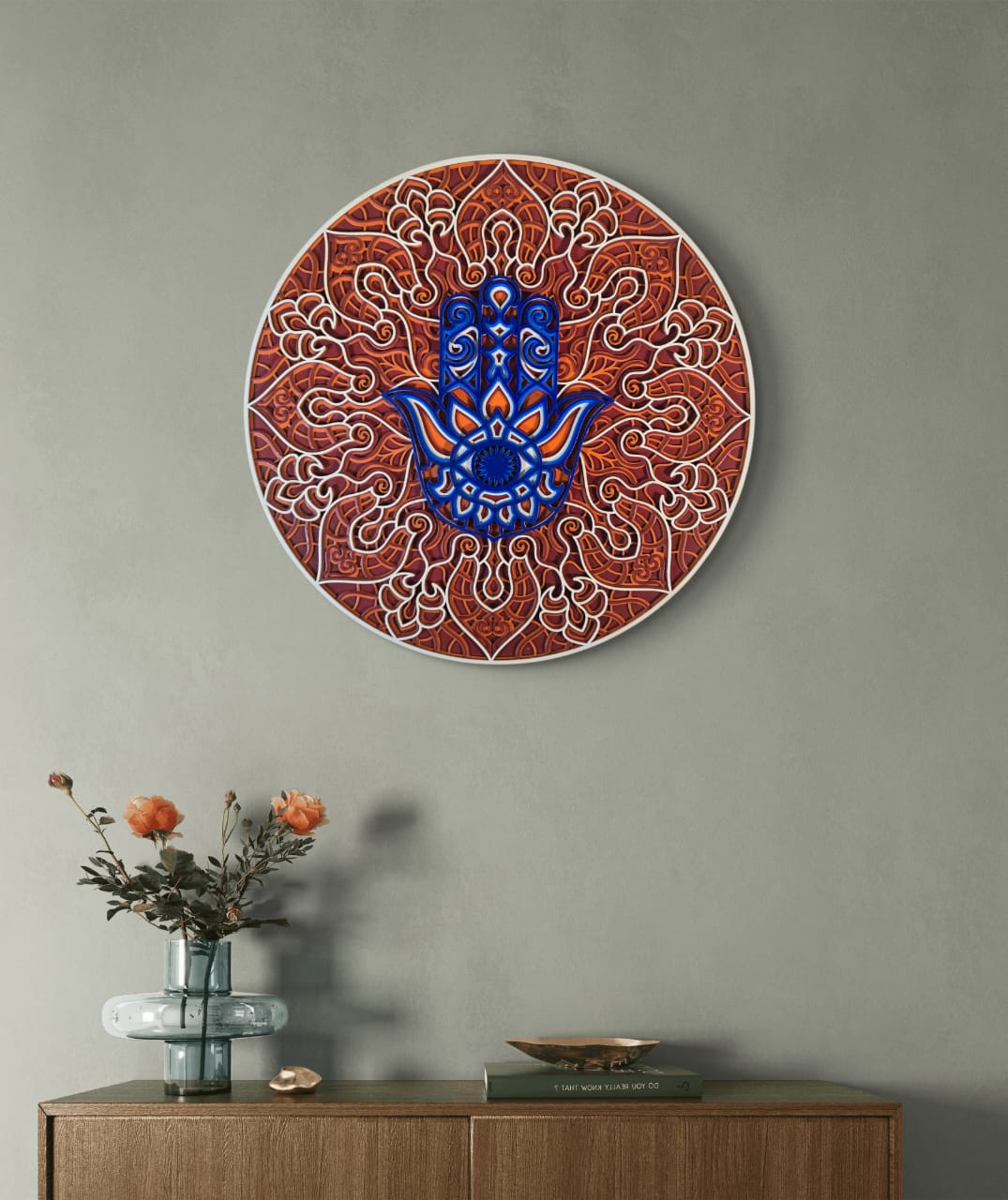Hamsa Mandala Wall Art – Symbol of Protection & Positive Energy