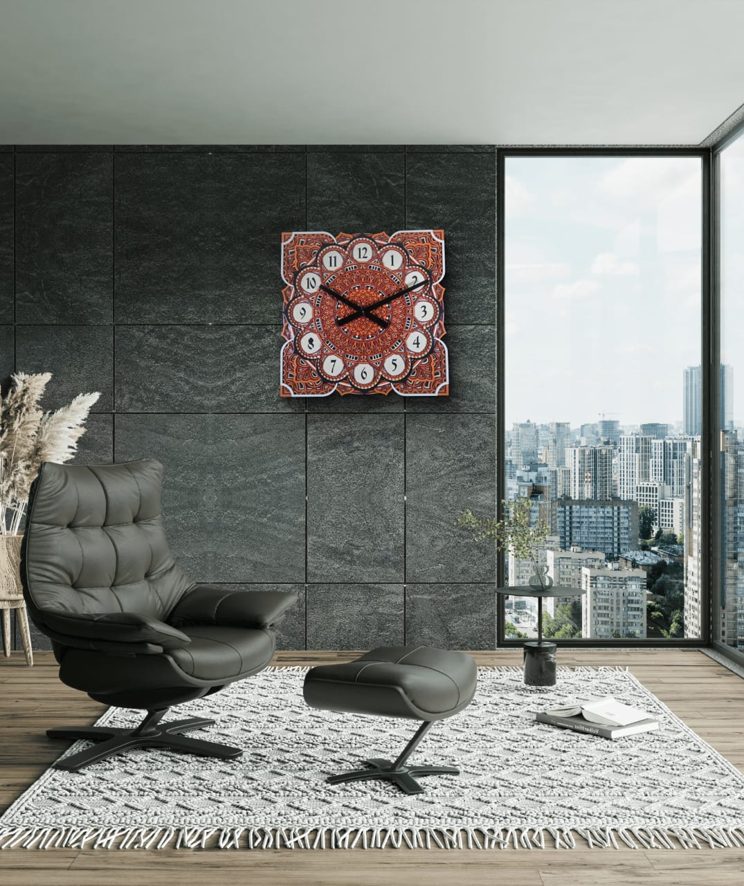Samay Chakra – Mandala Wooden Wall Clock