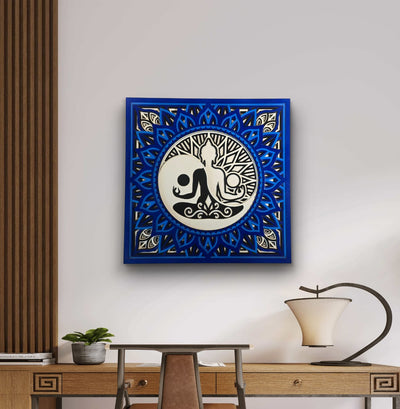 Tatva Harmony – Yin Yang Buddha Wooden Mandala Wall Art
