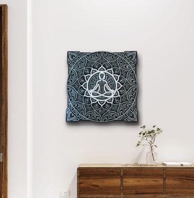 Zen Aura – Meditative Wooden Mandala Wall Art