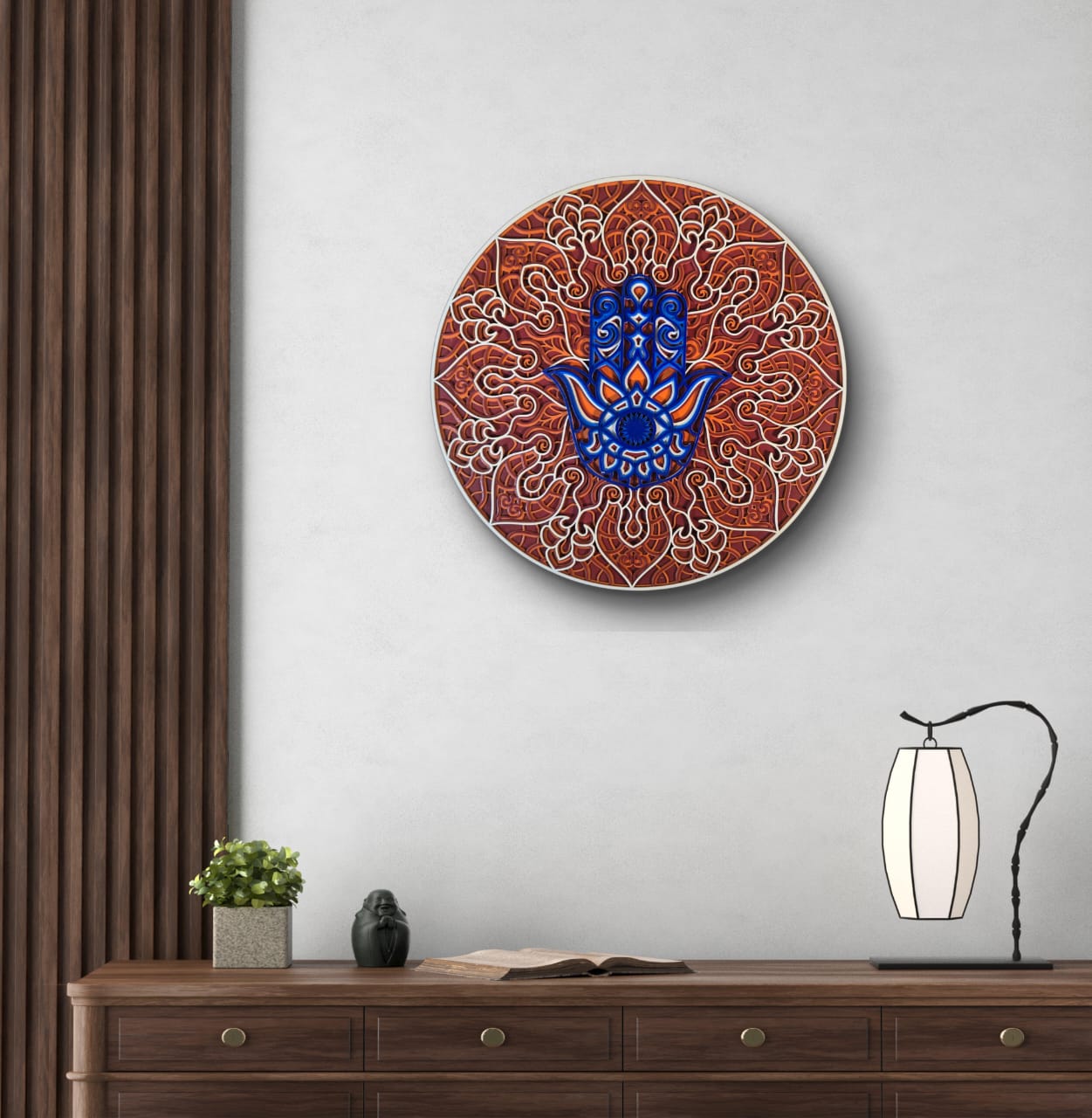 Hamsa Mandala Wall Art – Symbol of Protection & Positive Energy
