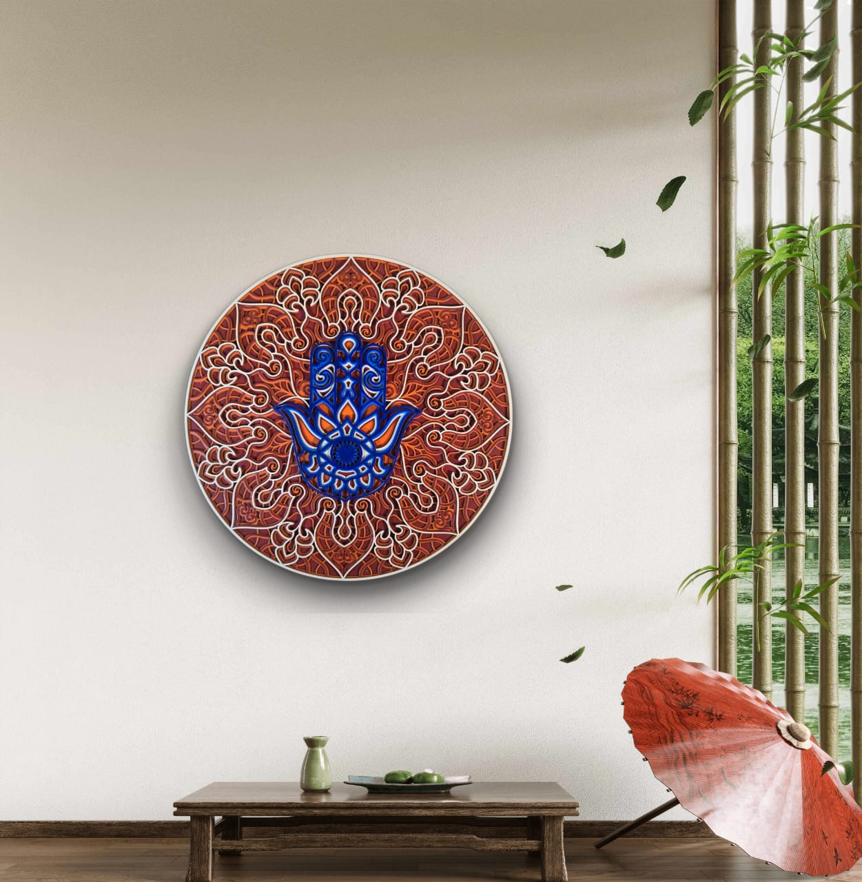 Hamsa Mandala Wall Art – Symbol of Protection & Positive Energy