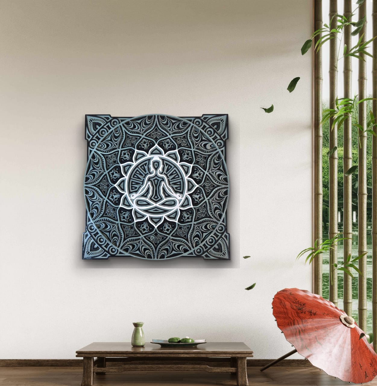 Zen Aura – Meditative Wooden Mandala Wall Art