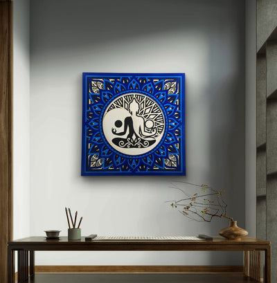 Tatva Harmony – Yin Yang Buddha Wooden Mandala Wall Art