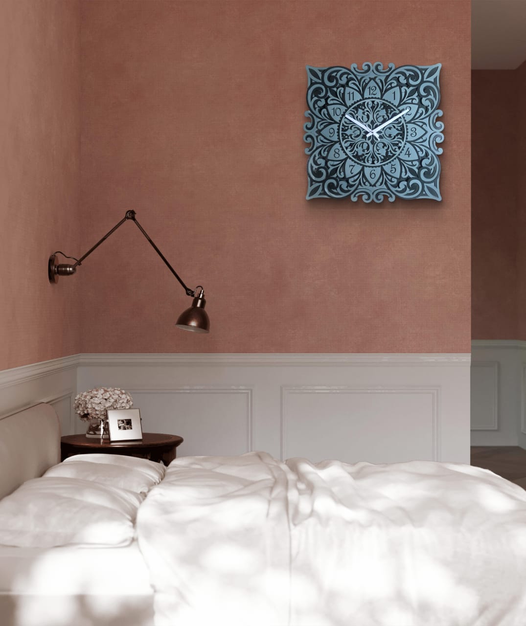 Vriksha Kala – Handcrafted Wooden Mandala Wall Clock