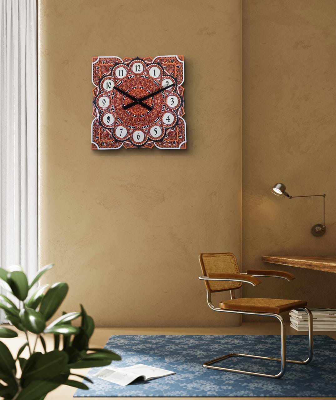 Samay Chakra – Mandala Wooden Wall Clock
