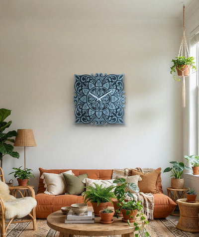 Vriksha Kala – Handcrafted Wooden Mandala Wall Clock