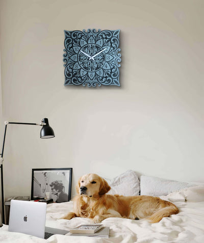 Vriksha Kala – Handcrafted Wooden Mandala Wall Clock