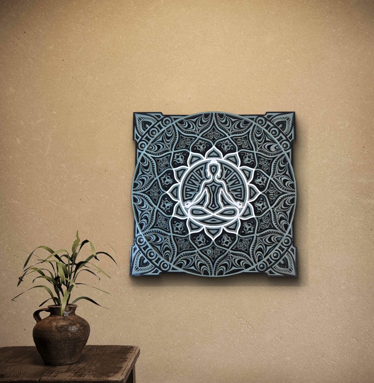 Zen Aura – Meditative Wooden Mandala Wall Art