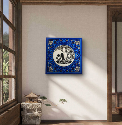 Tatva Harmony – Yin Yang Buddha Wooden Mandala Wall Art