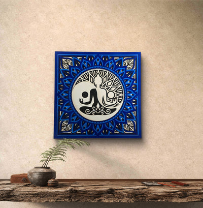 Tatva Harmony – Yin Yang Buddha Wooden Mandala Wall Art