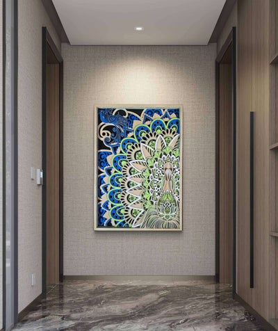 Wooden Peacock Mandala Wall Decor