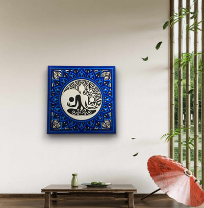 Tatva Harmony – Yin Yang Buddha Wooden Mandala Wall Art