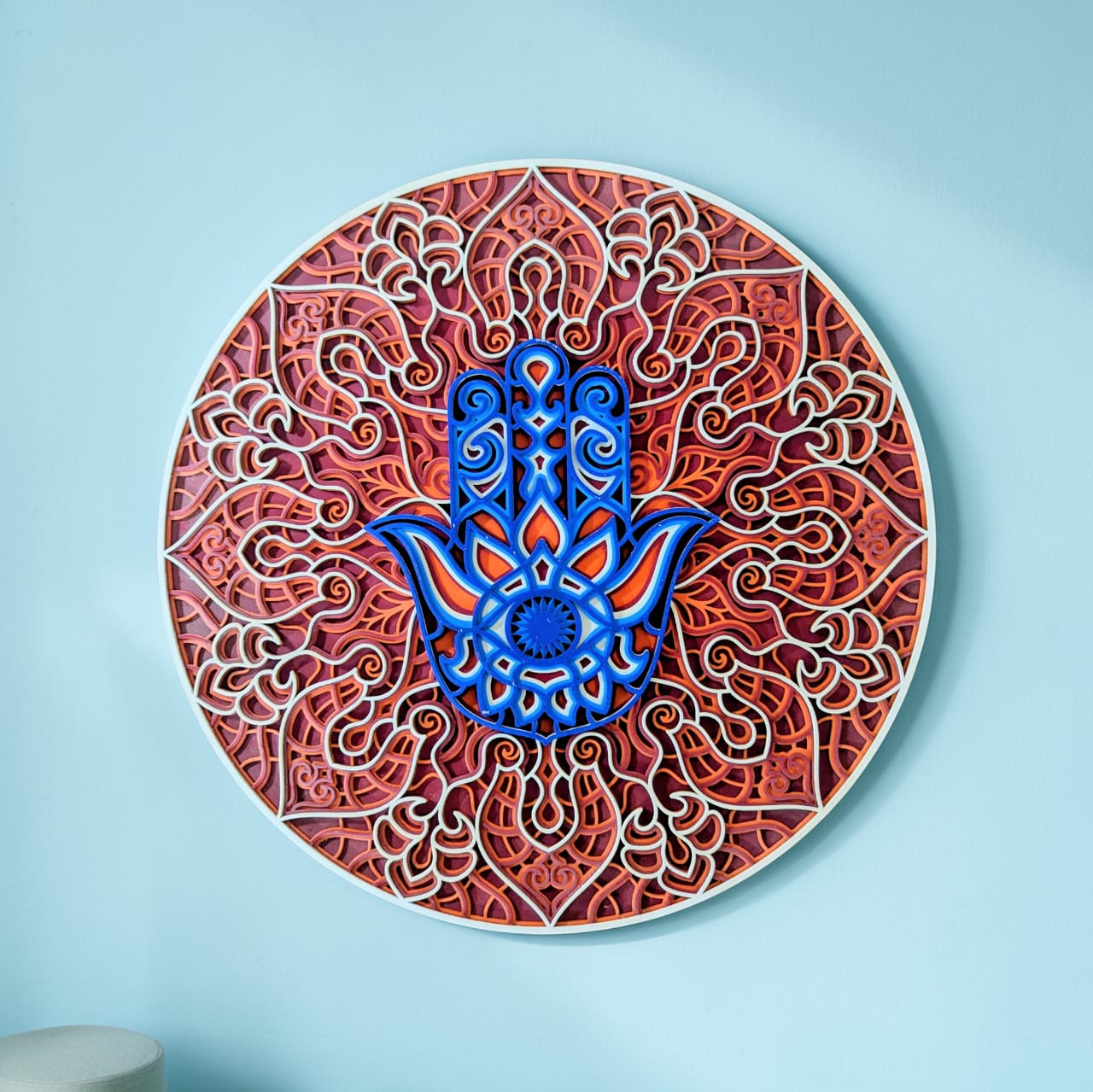 Hamsa Mandala Wall Art – Symbol of Protection & Positive Energy