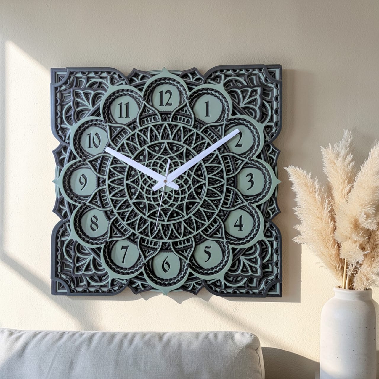 Ivory Arabesque Wall Clock
