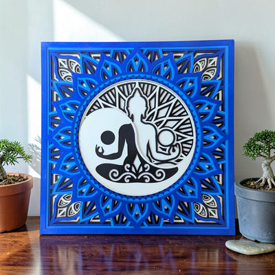 Tatva Harmony – Yin Yang Buddha Wooden Mandala Wall Art