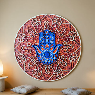 Hamsa Mandala Wall Art – Symbol of Protection & Positive Energy