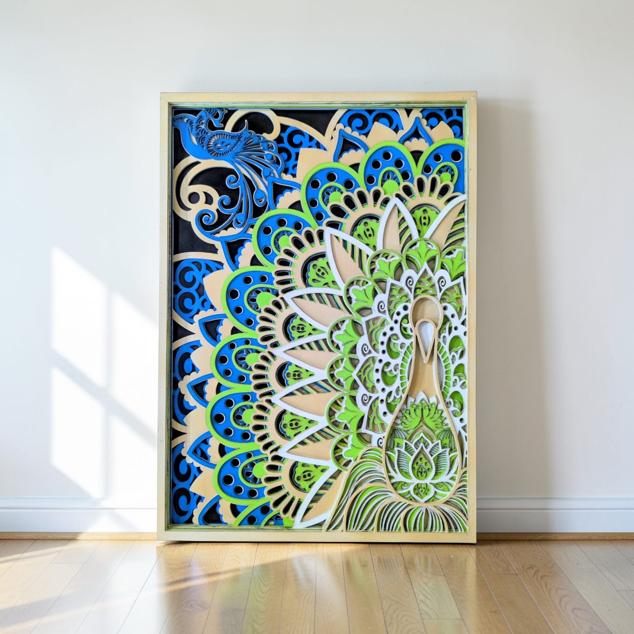 Wooden Peacock Mandala Wall Decor