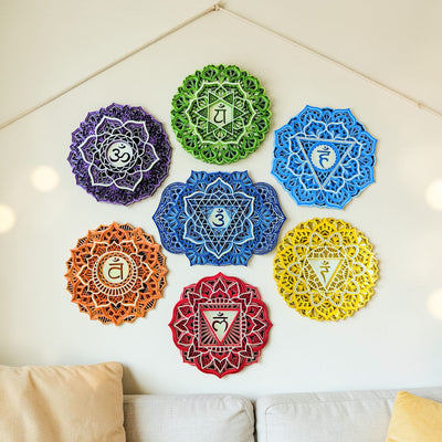 7 Chakra Mandala Wall Art Bundle – Complete Chakra Set