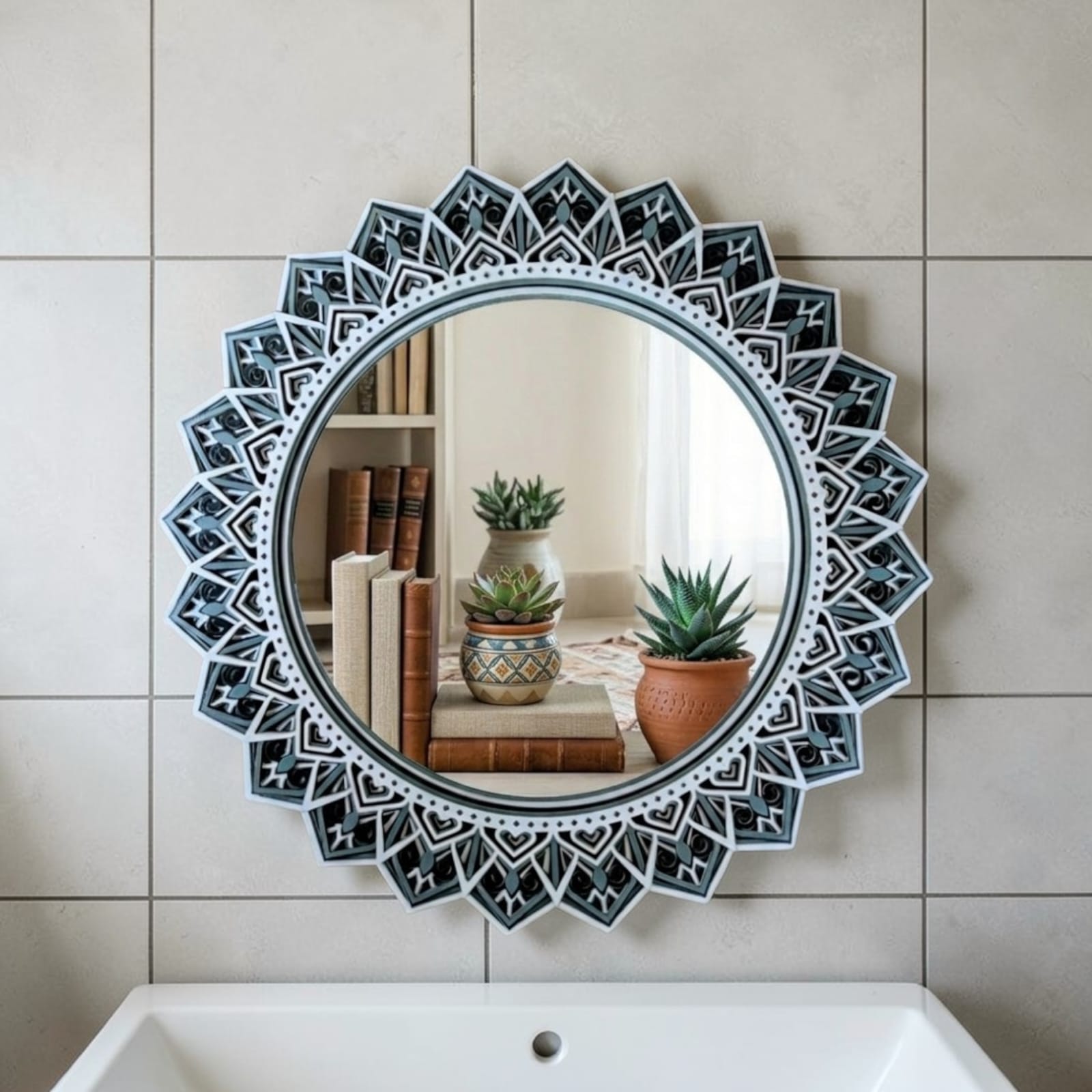Monochrome Mandala Mirror