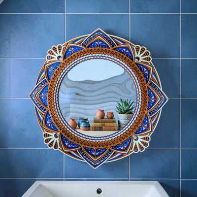 Royal Azure Mandala Mirror Wall Art