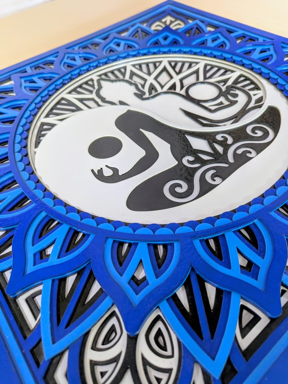 Tatva Harmony – Yin Yang Buddha Wooden Mandala Wall Art