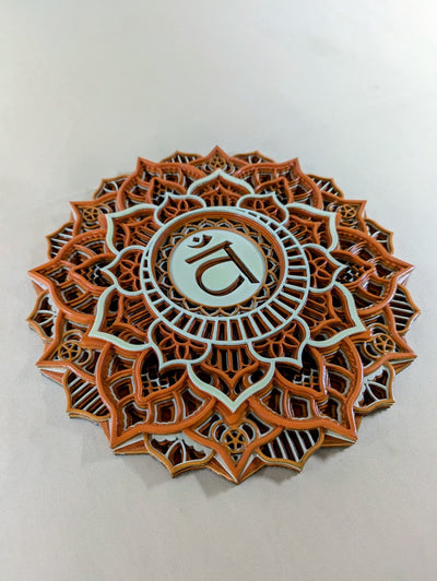 Sacred Aura (Svadhisthana) Wooden Mandala Wall Art