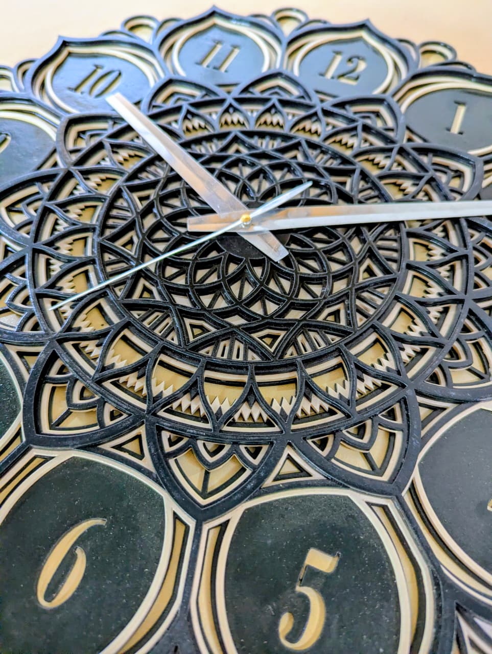 Midnight Lotus Mandala Wall Clock